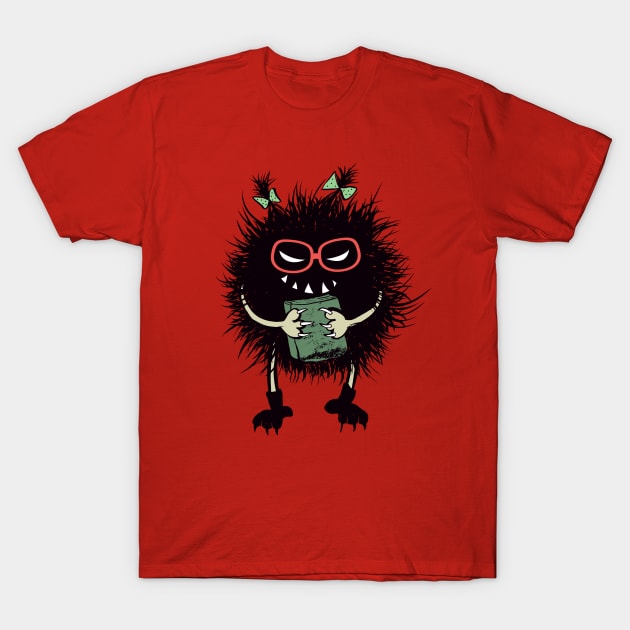 Geek Evil Bug Student Loves Reading T-Shirt by Boriana Giormova